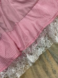 Boho Layered Pink Lace Skirt