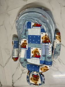 Baby Bedding Set With Mosquito Net - Blue