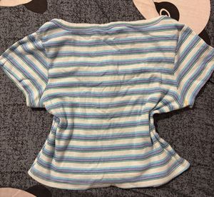blue stripped henley top :)