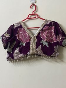 Purple Floral Embroidered Lehenga with dupatta