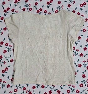Ribbed Button-Up Crop Top