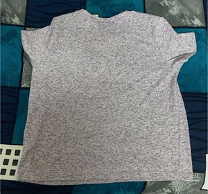 Lavender Heathered T-Shirt with Lace Detail
