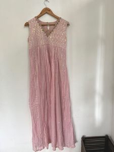 🩷Pink Sequined Ethnic Gown