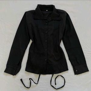 Black Lace-Up Top