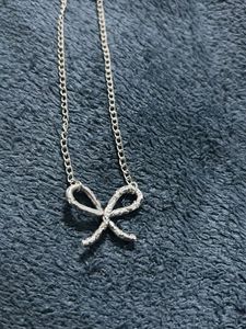 Sparkling Bow Pendant Necklace