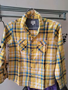 Attractive Yellow Checkered Casual Shirt - Unisex