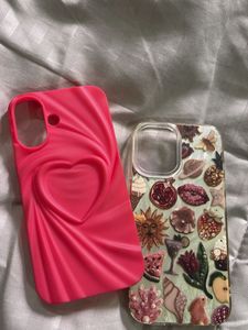 Cute iphone16 Phone Case Set - Pink Heart & Collag