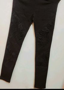 Black⚫ Partywear Designer Denim Jeans 26 Waist