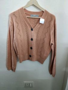 Peach Knit Cardigan