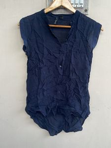 Stylish Navy Blue Sleeveless Top