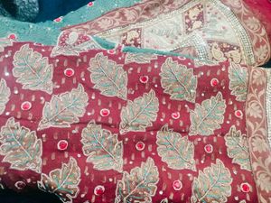 Zari Hand Work Party Wear Heavy Saree