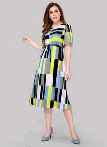 Summer Casual Dress with Tie Belt
