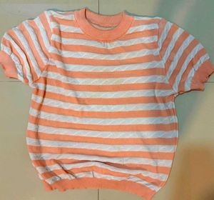Striped Knit Cropped Top