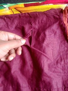 Maroon Kurta Set with Gold Embroidery