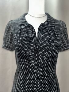 Chic Polka Dot Button-Up Blouse