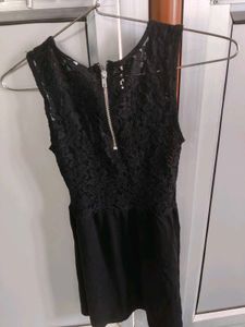 Black Dress with Lace Detail