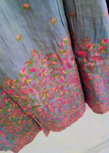 grey printed kurta set with duppata
