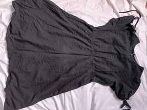 Black Textured Midi Dress