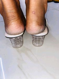 Embellished White Slip-On Sandals