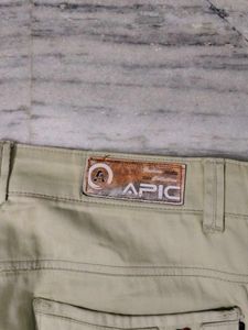 A-Line Beige Casual Trousers
