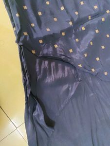 Elegant Navy Blue Kurta with Gold Print