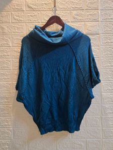 Stylish Teal Cowl Neck Top