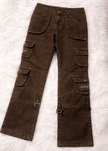 Brown Cargo Straight Fit Jeans