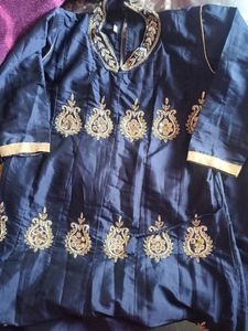Chanderi Silk Gown kundan work