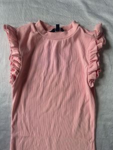 Cute Pink Ruffle Sleeve dress