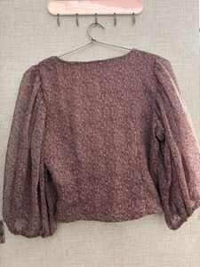 Sera Mauve Floral Chiffon Crop Top