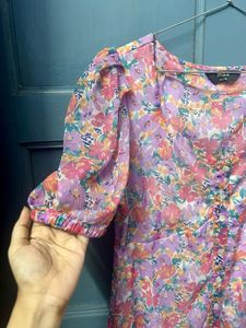 Max Floral printed multicolour A line Midi dress