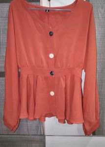 Chic Peplum Button-Up Top