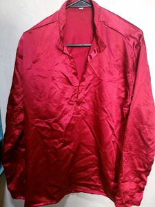 Maroon Satin Style Shirt