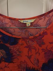 Vibrant Red Floral Print Kurta