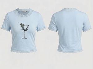 Cute Baby Blue Martini Graphic Tee