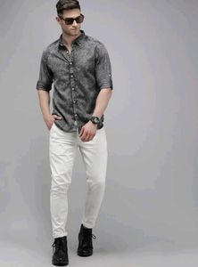 Men's Grey Denim Shirt