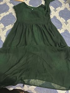 Elegant Green Embellished Gown with palazzo