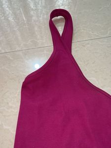 Stylish Pink Halter Neck Crop Top