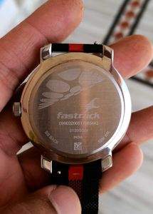 Fastrack Watch - Black &amp; Red Dial with Mesh Strap
