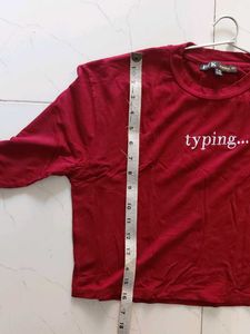 Maroon "typing..." Crop Top