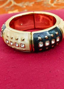 Chic Enamel & Crystal Bangle Bracelet