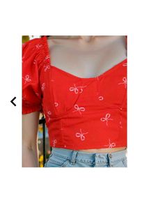 Red Bow Crop Top
