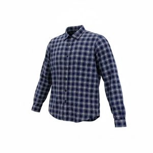 Men's Navy Plaid Long Sleeve Shirt