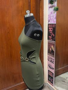 Olive Green Cutout Mini Dress
