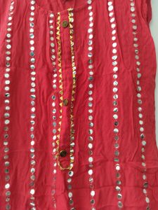 Beautiful Red Mirror Work Sharara Suit Styling ❤️✨