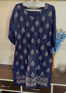 Blue Embroidered Kurta
