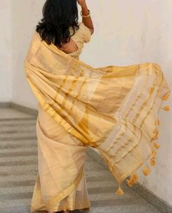 Elegant Golden Multissue Saree
