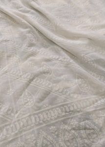 Elegant White brasso cotton sare