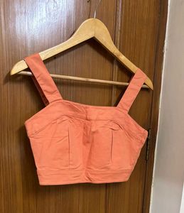 Orange Crop Top/ Blouse