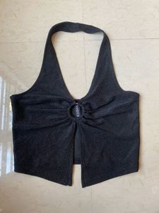 H&amp;M Sparkly Halter Neck Crop Top